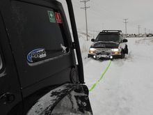 Was following the Jeep and he stopped so I got stuck cause had to stop and lose momentum 