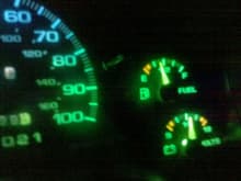 Green and white gauge cluster LED's