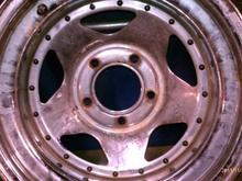 This rim is the cleanest of the 4. I still need to purchase a center cap for them.