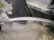 Bumper sanded to bare metal using 80 grit on a DA orbital sander