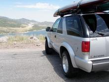 1996 Blazer with Kayaks ~ overlooking Jodanelle Reservoir in Utah.