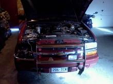 wiring up the lights on the brush guard