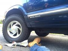 primed &amp; painted frame flat black, then clear coat