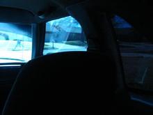 Comparison: 15% tint on front window. 2% on the back :D