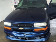 2002 Chevy Blazer Xtreme  putting on a new front bumper