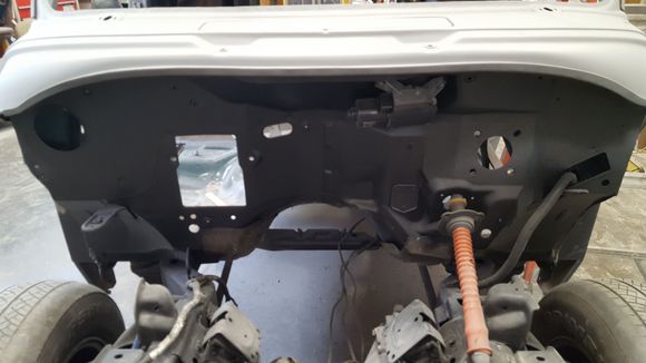 air tight around the edges, keeping the vent cowl above hood for fresh air intake, it will be tied in with dash a/c control