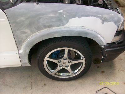 sanding getting ready to bondo