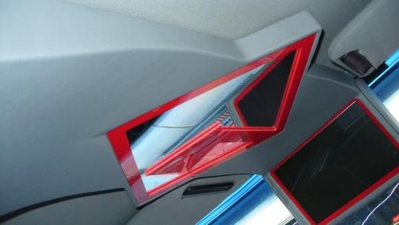 Custom roof console with 10 inch monitor and back up camera