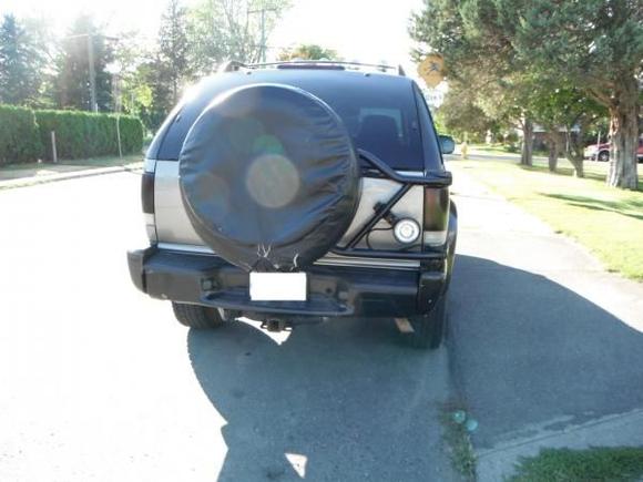 rear light mounted on tire carrier.