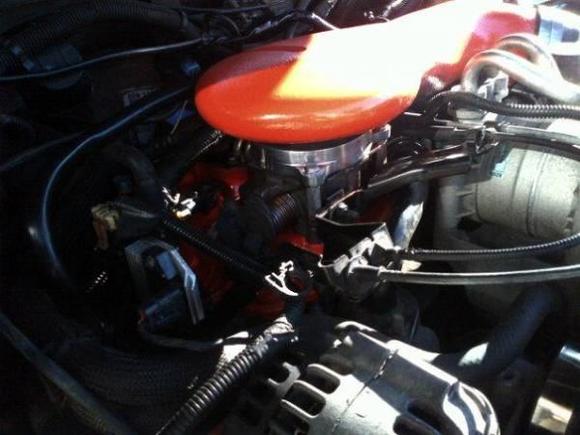 figured i paint the upper intake manifold and plastic on my spectre intake system when i changed the spider....