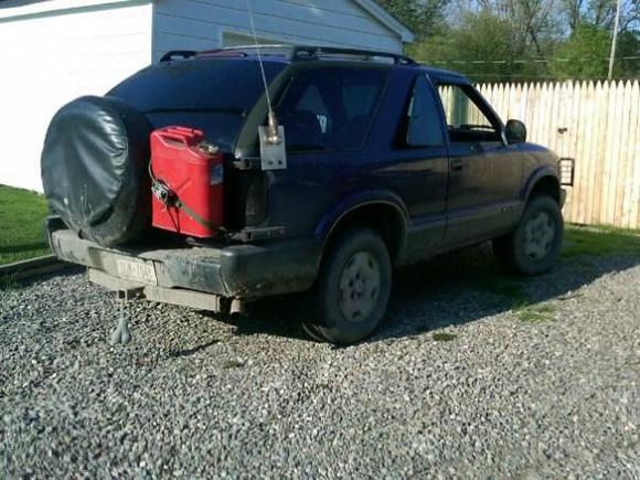 The Grimace before the lift, first gas can mount.