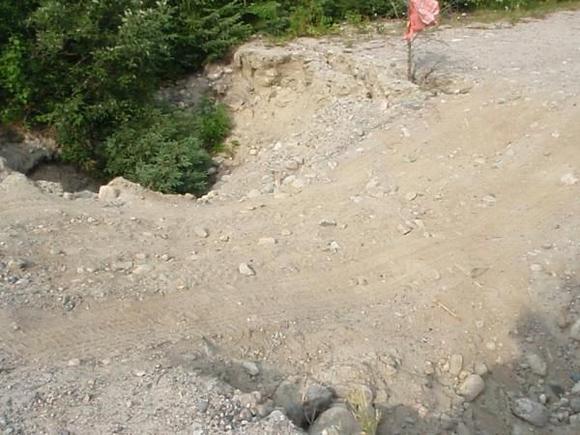 Washed out culvert