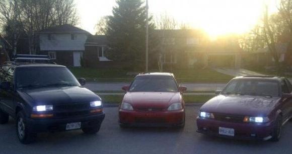 blazer and civic are mine cavalier is my buddies took this the day i got it also