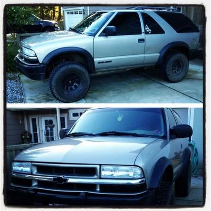 20% tint, front. 5% in the back. Plus eyebrow on front windshield. Blacked out stock turn signals