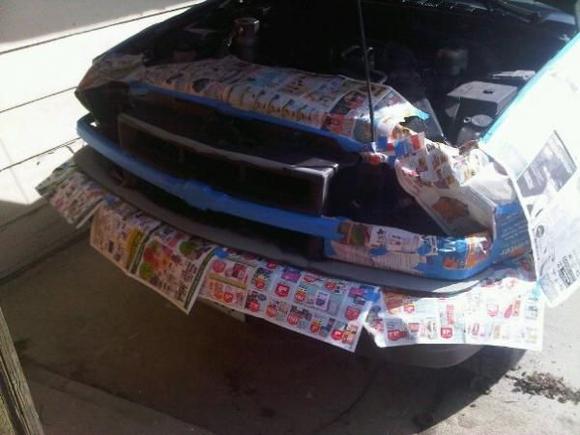 masking to repaint the grille
