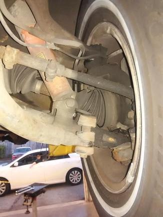 Replacing the sway bar link bushings.