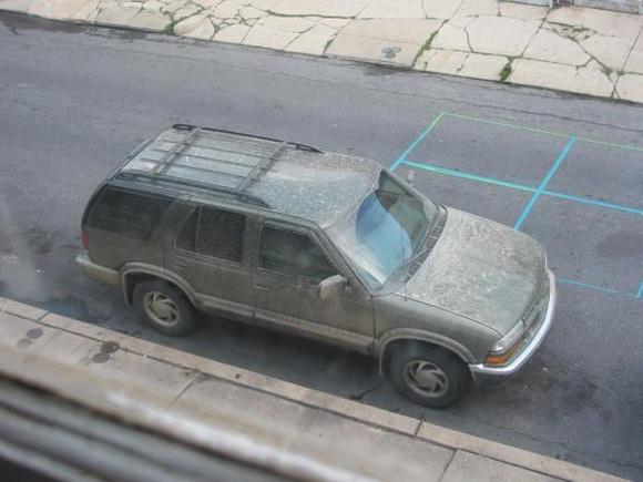 I hit a puddle.