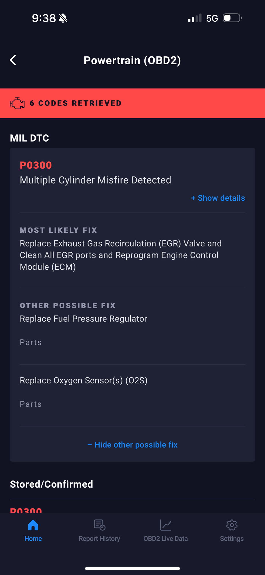 Codes thrown with maf plugged in