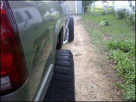 5 inches past the fenders