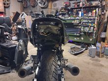 Ninja tail assembly in the r6 tail .havent made a lower fairing cover cuz im thinking of going with the 03-06 r6 tail lig