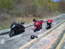 Our bikes at the old closed off Rt 61, in Centralia, PA