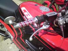 Oberon bar end mirrors,and yes i know the grips look gay!!
