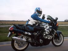 Out riding my trusty old Cbr 1000f . Taken on the way home in 2003.