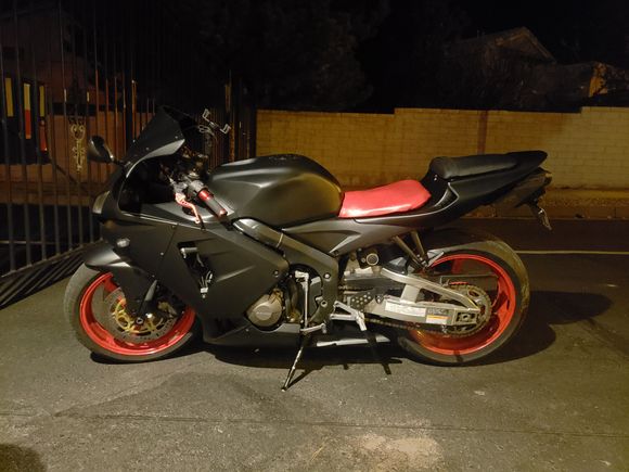 My 2006 cbr600rr.. I bought it August 2018 from a kid needing money for college. It looked much different and was in fairly bad shape at the time. He sold it to me for 1k with only 18k miles on it at the time. I knew it was a fixer upper but I almost have it back in prestine condition. 