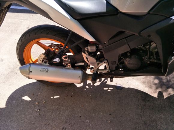 ktm exhaust on a honda. time for a paint job.