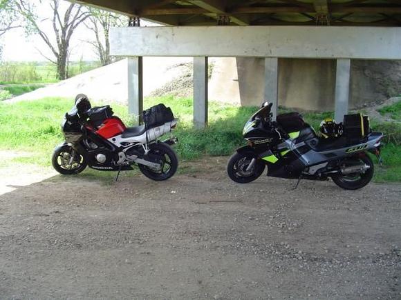 Hiding under a bridge with my buddies F3.  We were heading to Louisiana one of our many many pitstops.