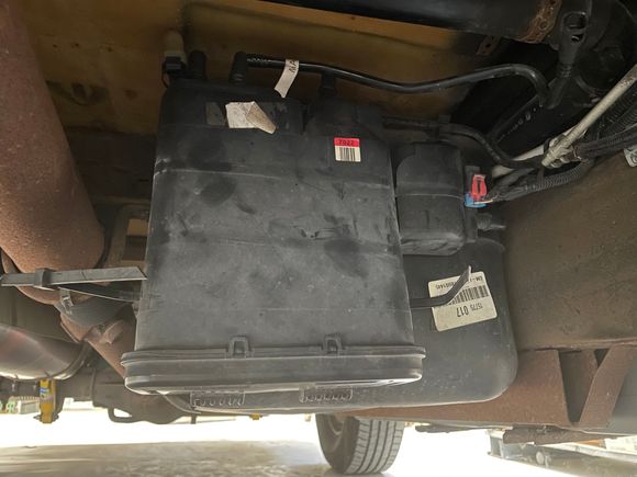 Canister mounted on fuel tank