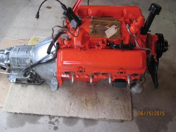 Rebuilt Engine and Powerglide ready to go back into the Chevelle