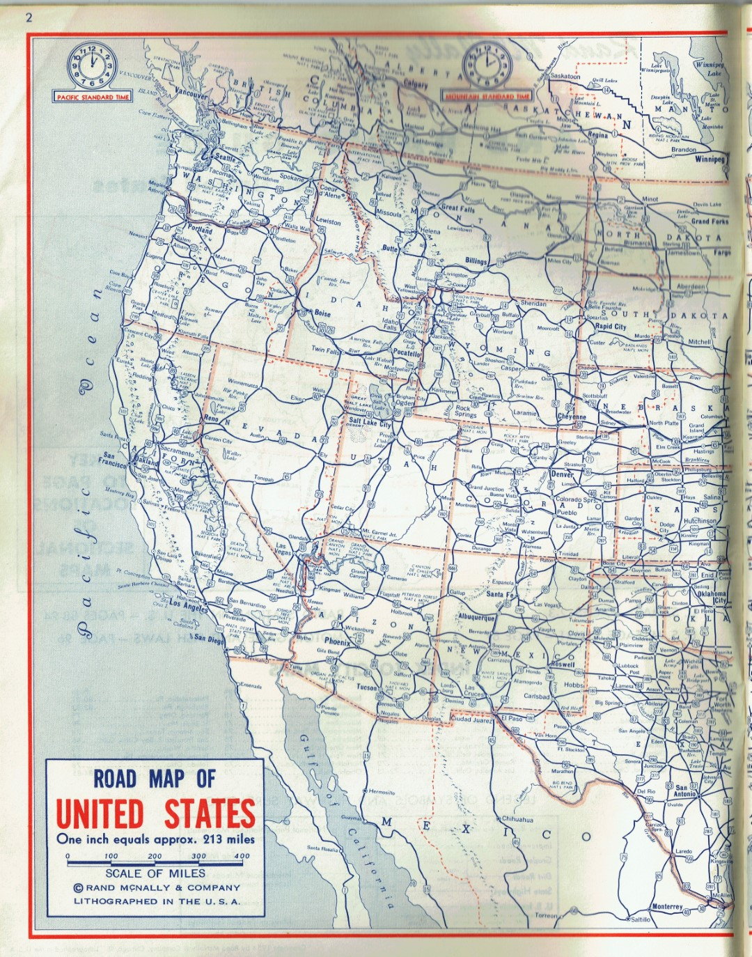 1954 USA map - ClassicOldsmobile.com