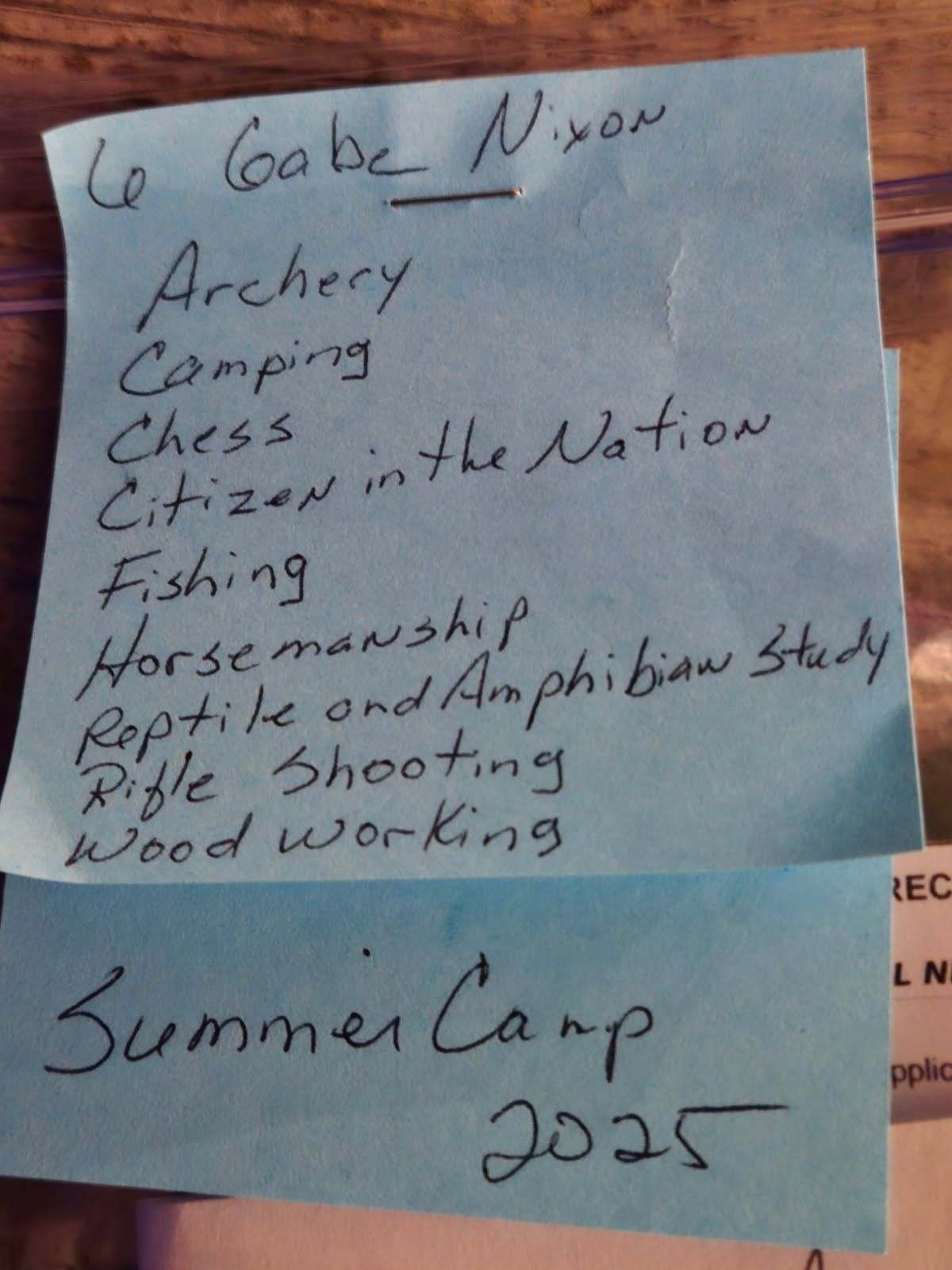 List of Merit Badges earned in the last 6-months.