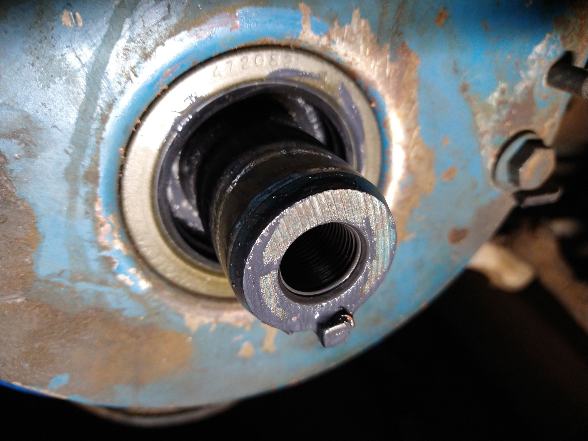 I assume the back of the balancer is coming into contact with the section of the crankshaft surface further back behind the timing cover.