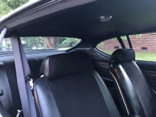 New headliner, seatbelts, package tray.  Seats redyed