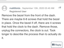 Nope he said 6-8 to remove bezel
Was wondering if he had some extra hack work dont on his 