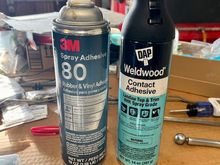 I was planning to use the 3M 80 adhesive, but learned about the DAP product from a Chevelle forum.