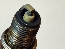 Close up of #8 spark plug.