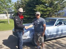 Glen, The Seller,  and my Son Keon (key-in), finalizing the deal outside Medicine Hat AB