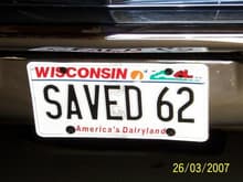 Saved 62 License Plate

Saved 62 has her own web page.  See more about her, Oldsmobile and Ransom E. Olds at -
http://www.freewebs.com/jeandaveyaros