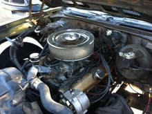 Olds 350, Edelbrock intake, carb and cam, electronic ignition, PS, PB, ghetto heater control valve.