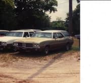 Two more of my 1971 Vista Cruisers with the restored '71 Cutlass. Everyone was very impressed with my car collection and wondered where and how did I find all these rare cars. At the time these pics were taken, the gold '70 was still in tact.
