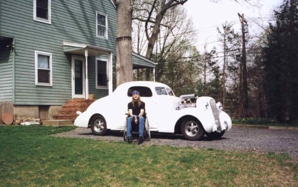 early spring 1997, in front of my '36 stude which i purchased a few months earlier...probably the first photo of myself taken with the stude since i purchased it...