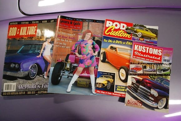 magazines which had a full feature of my '60 fairlane kustom, all but one while dennis mcphail still owned this ride...