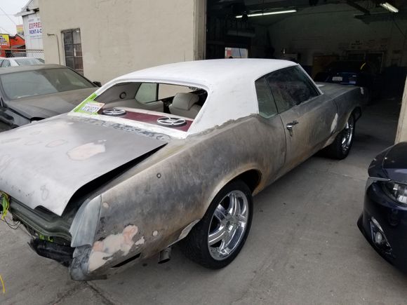 So much bondo! Oh well, its almost 50 years old, dents happen.