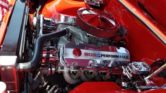 Motor on the 66 Chevelle SS.