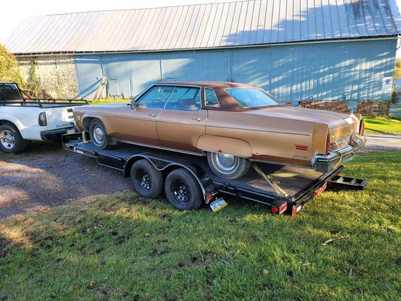 Loaded up on the trailer