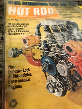 Hot Rod magazine with the aluminum Hemi head 455 article 