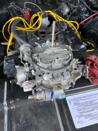Incorrect carb from a 1980s era GM truck removed